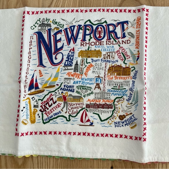 CatStudio Cat Studio Embroidered Newport RI Dish Hand Towel House Warming - Picture 5 of 6